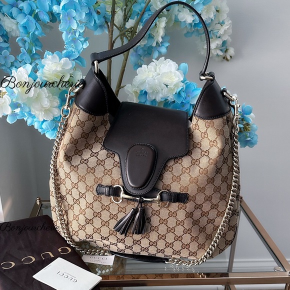 Gucci Handbags - Authentic Gucci Signature Brown and Cream Shoulder Bag